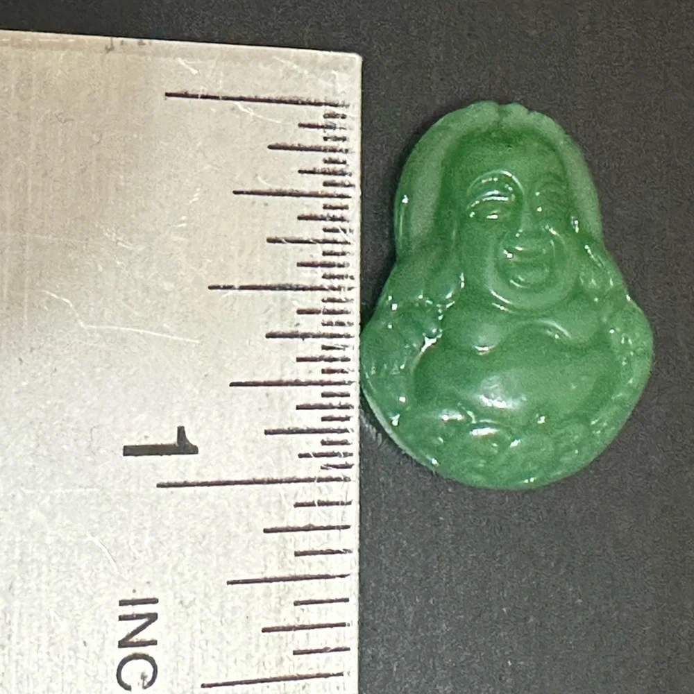 Authentic Green Jadite Happy Buddha Pendant. - Picture 3 of 3